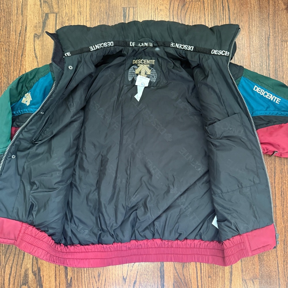 Vintage Descente Ski Puffer Jacket Mens Size M Colorblock 90s Retro SnowBoard - Picture 11 of 13
